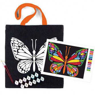 Bavlněná taška s motivem pro pomalování 38x42cm – Motýl