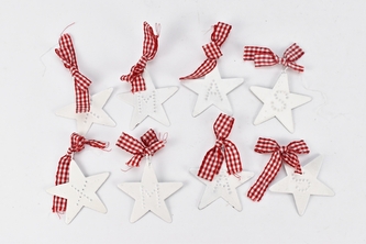 Sada 8 ks hvězdiček X MAS na stužce