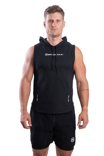 BrainMax pánské tílko s kapucí, černé