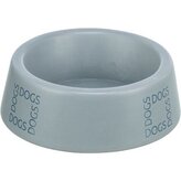 Keramická miska pro psy s nápisem DOGS, šedomodrá - 0,4 l/ ø 16 cm