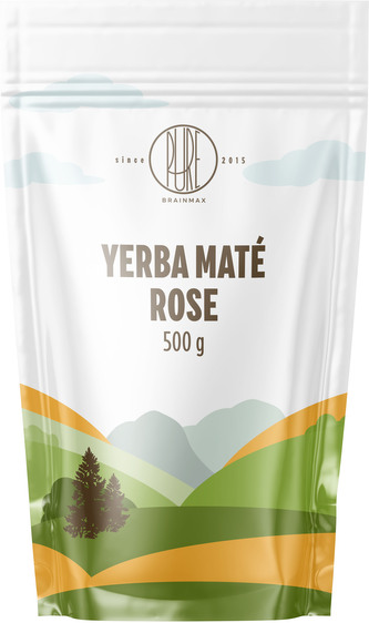 BrainMax Yerba Maté Rose, růže, 500 g