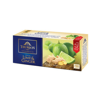 Thurson Lime & Ginger, černý čaj (25 sáčků) Thurson Lime & Ginger, černý čaj (25 sáčků)
