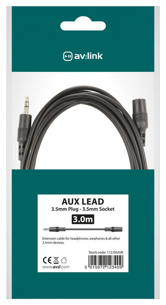 AV:link kabel 1x Jack 3.5mm stereo samec - 1x Jack 3.5mm stereo samice, 3m