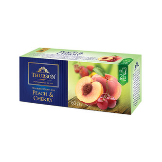 Thurson Peach & Cherry, zelený čaj (25 sáčků) Thurson Peach & Cherry, zelený čaj (25 sáčků)