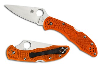 Spyderco C11FPOR Delica 4 Lightweight Flat Ground vreckový nôž 7,5 cm, oranžová, FRN Spyderco C11FPOR Delica 4 Lightweight Flat Ground vreckový nôž 7,5 cm, oranžová, FRN