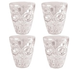 Plastový panák - Halloween lebka 4 ks