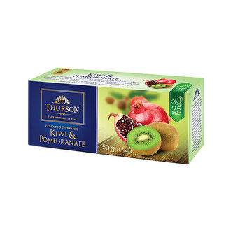 Thurson Kiwi & Pomegranate, zelený čaj (25 sáčků) Thurson Kiwi & Pomegranate, zelený čaj (25 sáčků)