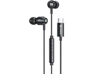 Sandberg sluchátka do uší, USB-C/A In-Earset + Line-Mic, černá