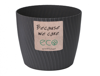 Obal na květník MIKA ECO WOOD plastový d26x23cm