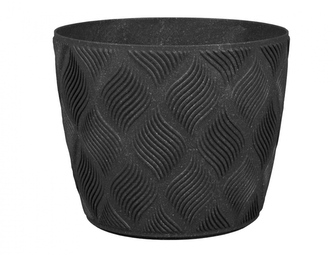 Obal na květník PETIT ECO FLOW WOOD plastový d13x11cm