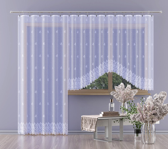 Hotová záclona nebo balkonový komplet, BEGI, bílá 350 x 170 cm
