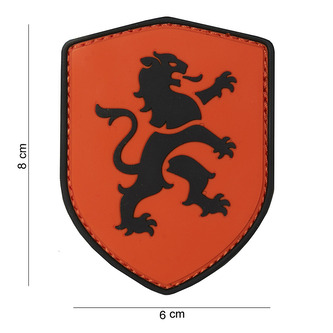 Gumová nášivka 101 Inc Erb se lvem - oranžová