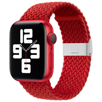 Strap Fabric opaska do Watch Ultra / 9 / 8 / 7 / 6 / SE / 5 / 4 / 3 / 2 (49mm / 45mm / 44mm / 42mm) pleciony materiałowy pasek bransoletka do zegarka czerwony
