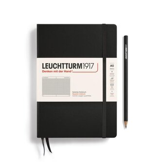 Leuchtturm1917 Zápisník Black Medium A5 čtverečkovaný Leuchtturm1917 Zápisník Black Medium A5 čtverečkovaný