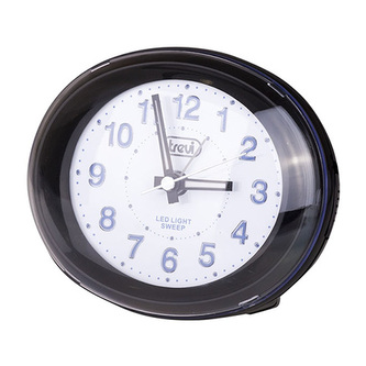 Budík Trevi, SL 3052/BK, analogový, modré podsvícení, elektronický alarm, snooze, 1xAA