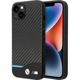 Etui BMW Leather Carbon na iPhone 13 - czarne