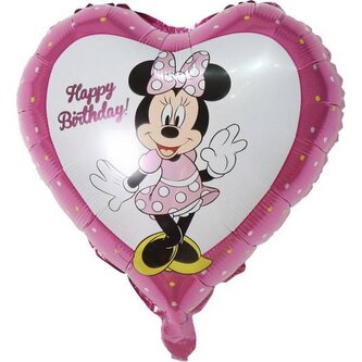 Fóliový balónek ve tvaru srdce Minnie růžový 46cm - Cakesicq