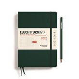 Leuchtturm1917 Weekly Planner & Notebook Medium (A5) 2025 Forest Green - tečkovaný