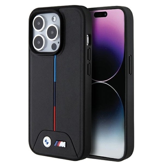 Etui BMW Quilted Tricolor MagSafe na iPhone 15 Pro Max - czarne