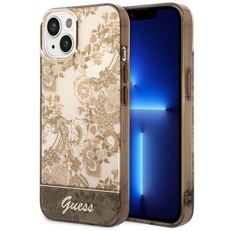 Etui Guess Porcelain Collection na iPhone 14 Plus - beżowe