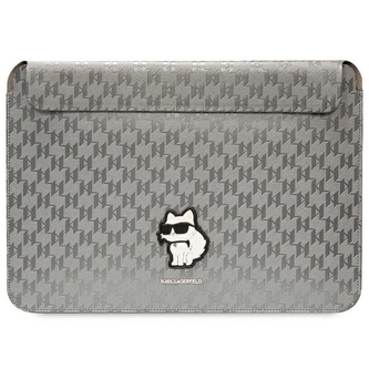Pokrowiec Karl Lagerfeld Saffiano Monogram Choupette na laptopa 14" - srebrny