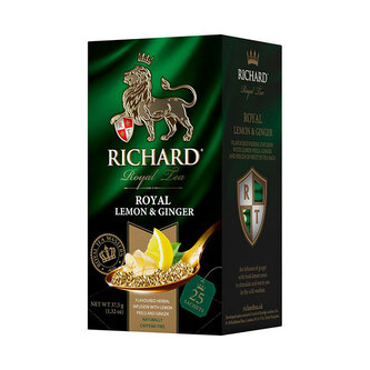 Richard Royal Lemon & Ginger, bylinný čaj (25 sáčků) Richard Royal Lemon & Ginger, bylinný čaj (25 sáčků)