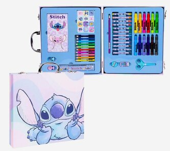 42 - DÍLNÝ DŘEVĚNÝ KRESLÍCÍ KUFŘÍK LILO A STITCH