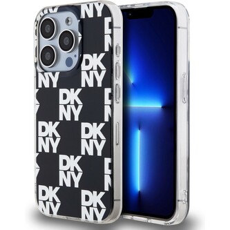 DKNY PC/TPU Checkered Pattern kryt iPhone 14 Pro černý