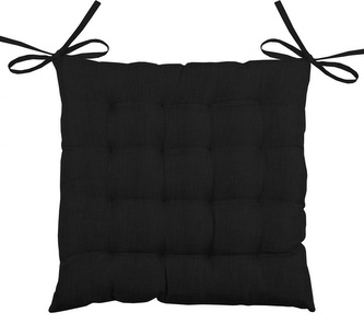 Podsedák na židli BEA černá režný vzhled 40x40 cm France