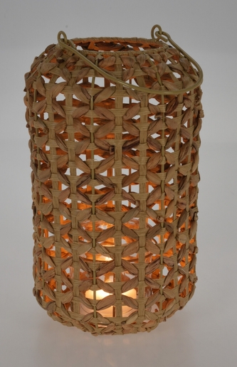 Proutěná lucerna s držadlem 32 cm natural