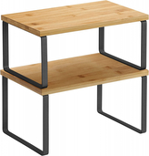 Vasagle, Bambusové poličky 2ks, černá