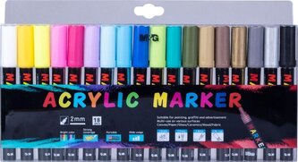 Marker akrylowe 18 kolorów M&G;