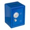 Pokladnička trezor 16 x 11,5 x 10 cm, barva modrá