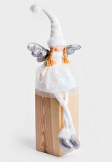 Vánoční skřítek | AURIE | Sedící anděl se zavěšenýma nohama, stříbrná křídla 74 cm | 705366