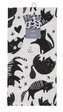 Kuchyňská utěrka FELINES bílá/černá 100% bavlna 45x65 cm