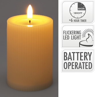 LED svíčka krémová 10x7,5 cm