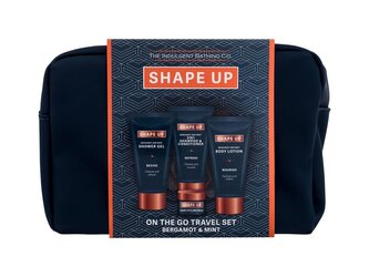 Xpel Shape Up sprchový gel Bergamot & Mint 100 ml + tělové mléko Bergamot & Mint 100 ml + šampon 2v1 Bergamot & Mint 100 ml + vosk na vlasy 20 ml + mycí houba + kosmetická taštička