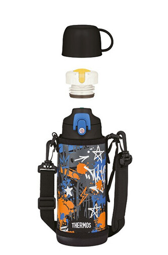 Thermos Dětská termoska s dvěma uzávěry - oranžovo-modrá 800 ml Thermos Dětská termoska s dvěma uzávěry - oranžovo-modrá 800 ml