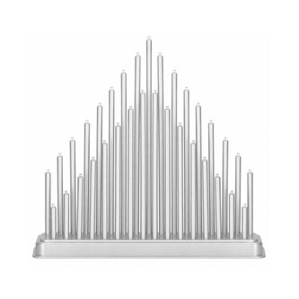 LED vánoční svícen - 33 svíček, 32cm, 3xAA, stříbrný