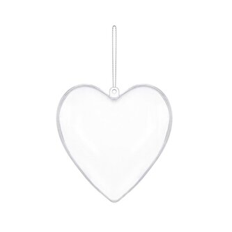 Vánoční baňka Srdce průhledné 12cm