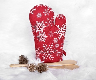 Chňapka kuchyňská, Vánoční Vločky 1316, červená