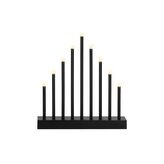 LED vánoční svícen - 9 svíček, 27cm, 3xAA, černý