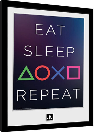 Obraz na zeď - Playstation - Eat Sleep Repeat, 34 × 44.2 cm