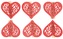 Srdce dřevěné červené s kolíčkem 4 cm, 6 ks