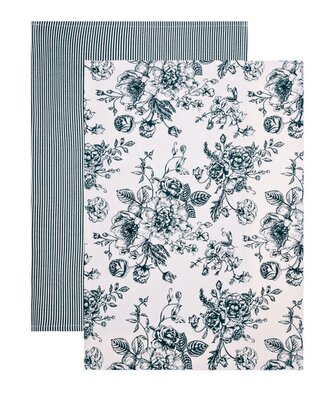 Sada kuchyňských utěrek | NELE | zelenávzor v květech | 2*45x65 cm | 703645 Homla