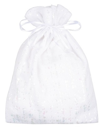 Látkový pytlík velurový s leskem bílý 16 x 24 cm