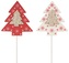 Dřevěné stromky na špejli s glitry 8 cm + špejle, 2 ks