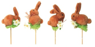 Zajíc plyšový zápich 7 cm + špejle