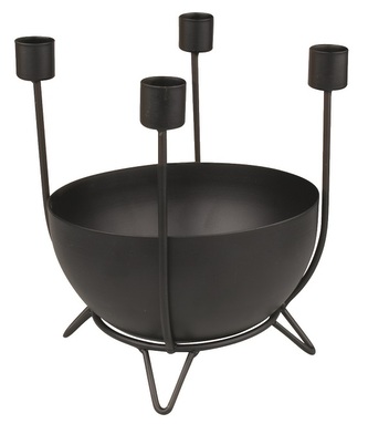 Svícen kovový černý 16 x 19 cm Svícen kovový černý 16 x 19 cm