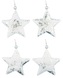 Hvězda látková bílo-stříbrná 9 cm, 4 ks